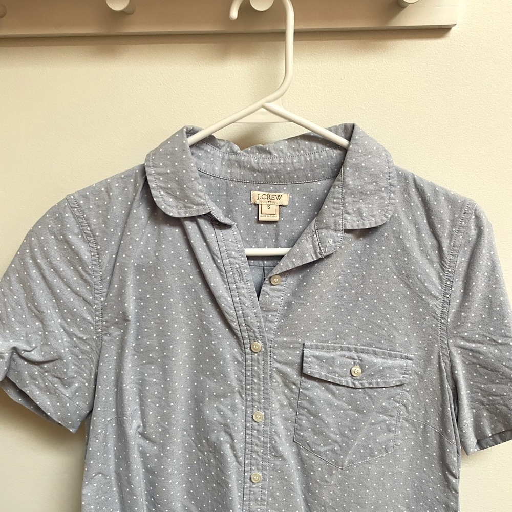 J CREW | Half Button Down Short Sleeve Shirt